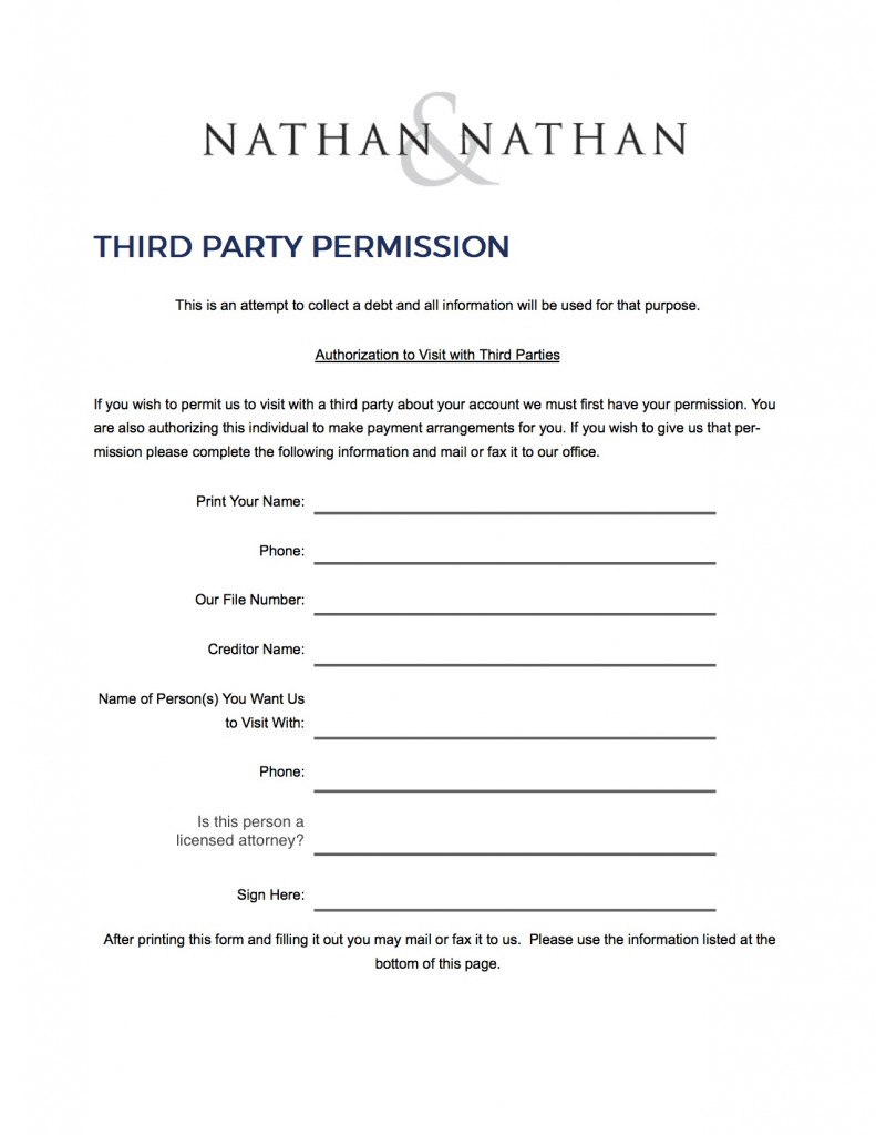 Third Party Permission | Nathan & Nathan